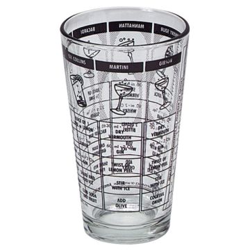 MIXGLAS MET OPGEDRUKTE RECEPTEN