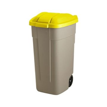 MOBIELE CONTAINER GEEL DEKSEL 100L