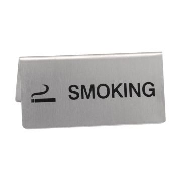 TAFELBORDJE 100X45MM "SMOKING" RVS