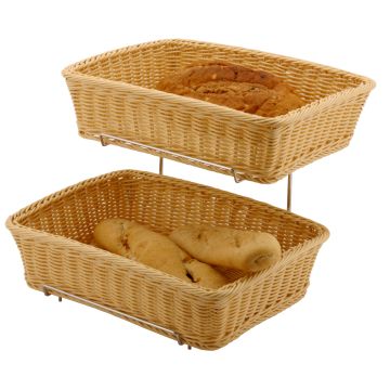 BROODMANDEN SET/2 POLY ROTAN  36x27x9 CM