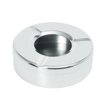 ASBAK M/DEKSEL ROND RVS 90 MM