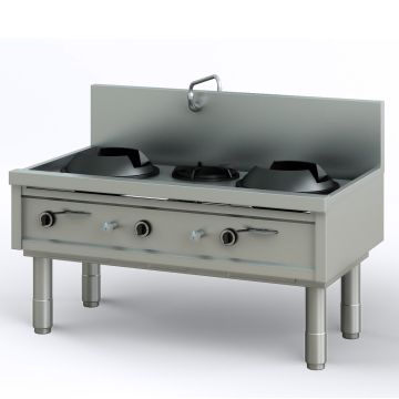 RUBBENS WOKTAFEL GAS WANDMODEL 2x27,5/1x9,2KW TYPE WT-2W-1S