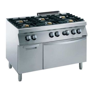 ZANUSSI FORNUIS GAS 6-PITS + EL. OVEN