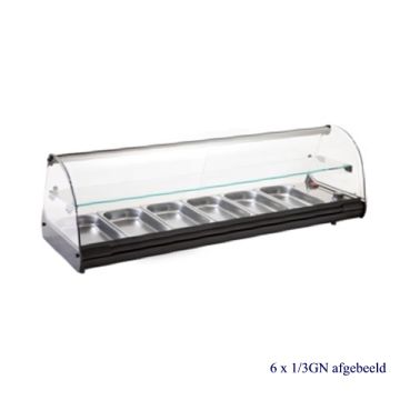 WARMHOUDVITRINE 6GN1/3x40 / GLASPLATEAU