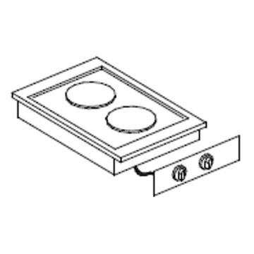 GIORIK ELEKTRISCHE KOOKPLAAT 2-PL. DROP IN CE72TD