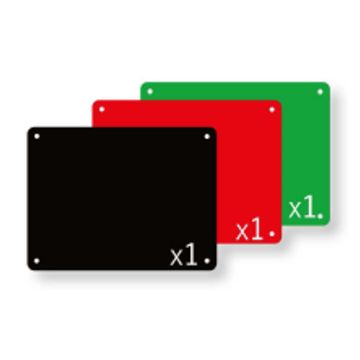 SNIJPLAAT SET/3 24x34CM - ZWART/ROOD/GROEN