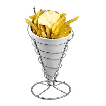 FRITESZAK/SCHAAL PORSELEIN RVS STANDAARD