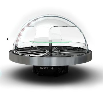 SAYL GEKOELDE VITRINE TAFELMODEL ROND 360°