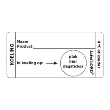 LABELLORD ETIKET KOELING 4°C, ROL 250 STUKS
