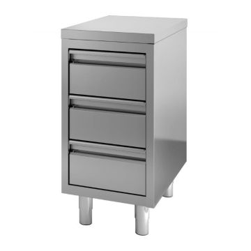 PROFINOX RVS WERKTAFEL MET 3 LADEN 400X700 MM