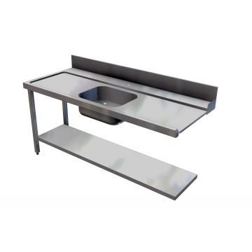 AANVOERTAFEL 180CM LINKS SPOELBAK MIDDEN