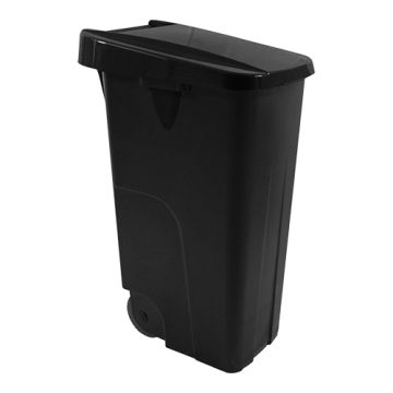 AFVALCONTAINER ZWART - ZWART DEKSEL 110 LITER