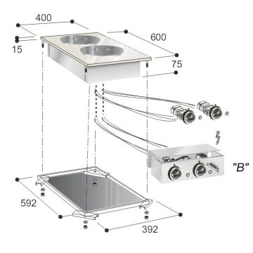 HAKPRO 2-PL. EL.  KOOKUNIT DROP-IN CE62DB