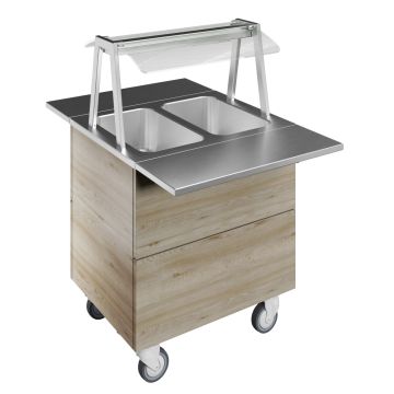 BAIN MARIE UNIT 2X1/1 GN F02H2AW04S MET WARMTELAMPEN