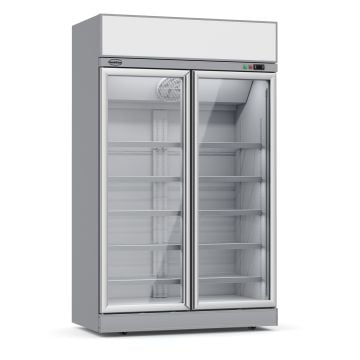 COMBISTEEL GLASDEUR KOELKAST 2DEURS |  RVS | LICHTBAK