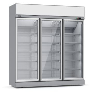 COMBISTEEL GLASDEUR KOELKAST 3DEURS | RVS | LICHTBAK