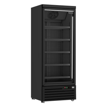 COMBISTEEL | GLASDEUR KOELKAST | 600L | ZWART | 1DEURS