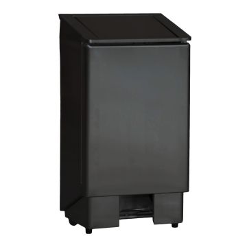 RVS AFVALBAK 60 LTR - ZWARTE BEHUIZING