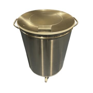 VERRIJDB. AFVALBAK RVS ø 45CM 95 LTR