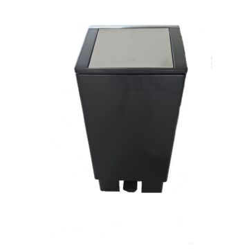 RVS AFVALBAK 60 LTR - ZWARTE BEHUIZING