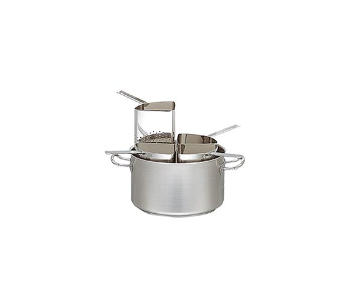 E720.120 PASTAKOOKPAN + 4 VERGIETEN