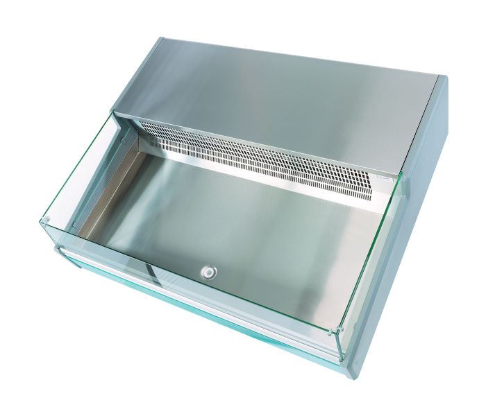 Foto visvitrine laag glas