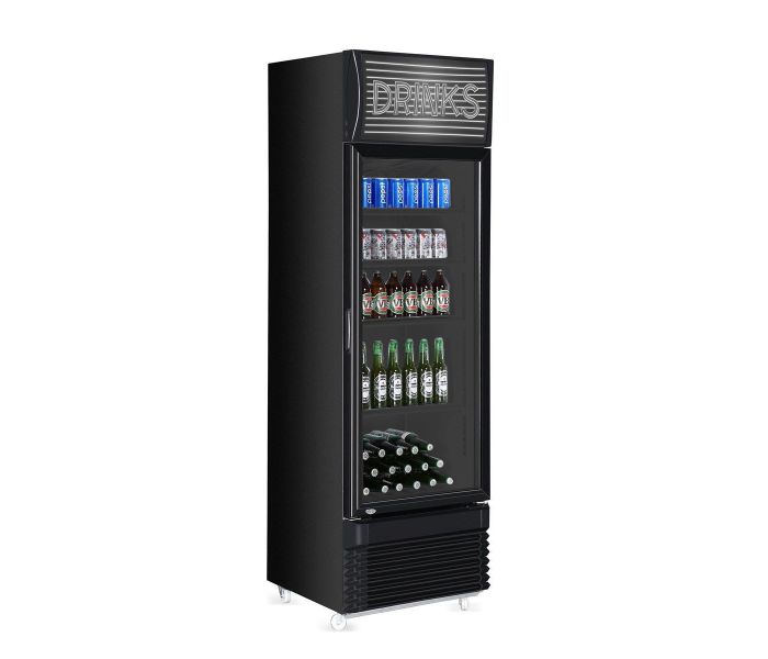 GLASDEURKOELKAST 1 DEUR ZWART