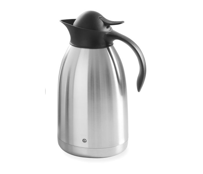 THERMOSKAN RVS - ZWART 2 LTR