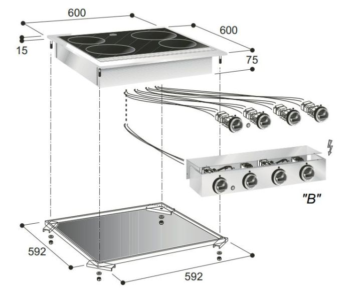 4-PL. KOOKUNIT DROP-IN CE62DB