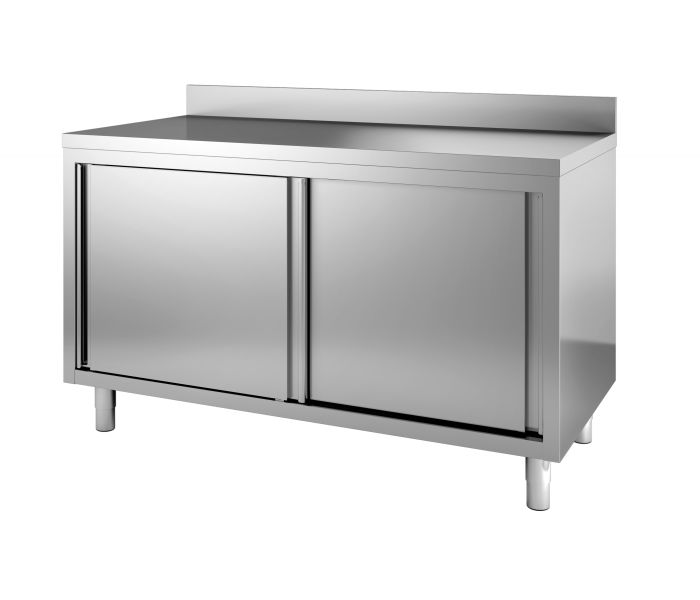 Werktafel met schuifdeuren rand