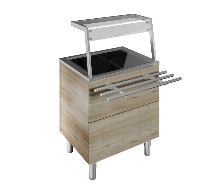 OPSTAND MET LED 2/1 GN F04H2AF