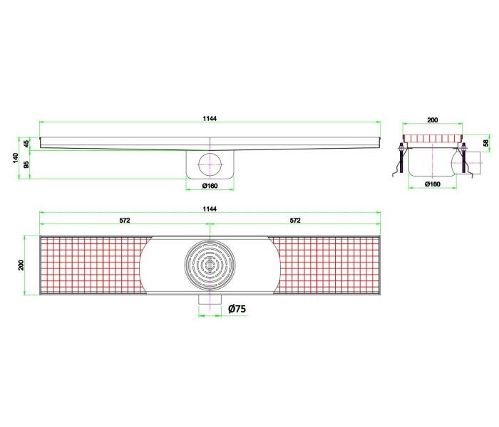 VLOERGOOT 1144x200mm