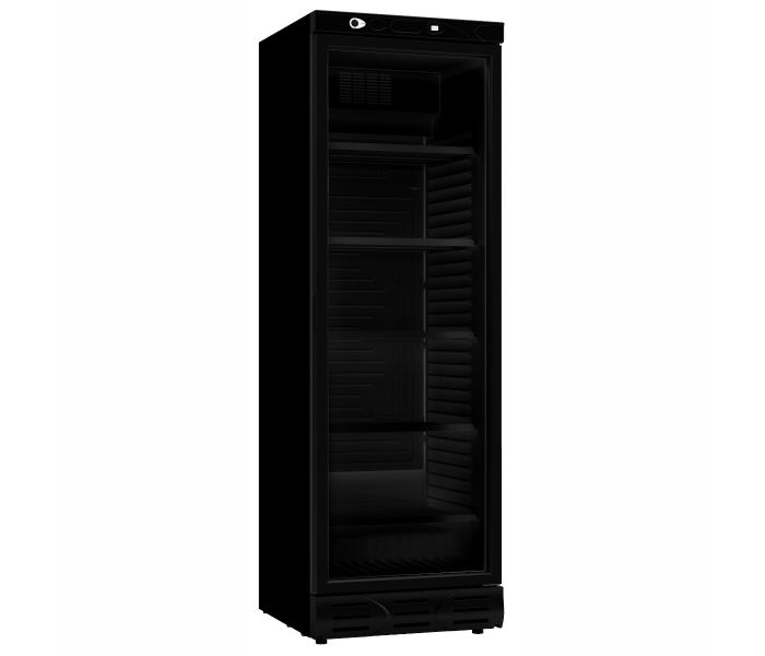 GLASDEURKOELKAST 382L ZWART