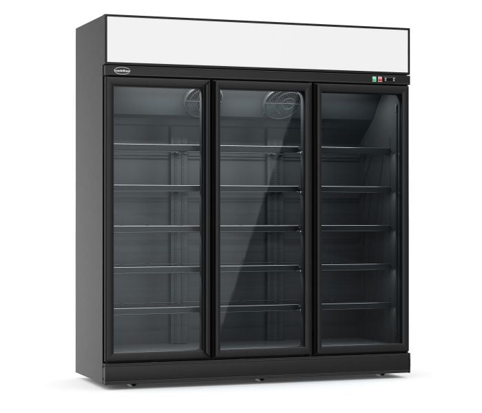 KOELKAST 3 GLASDEUREN ZWART