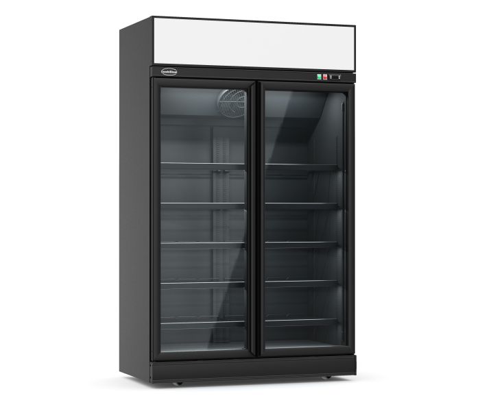 KOELKAST 2 GLASDEUREN ZWART