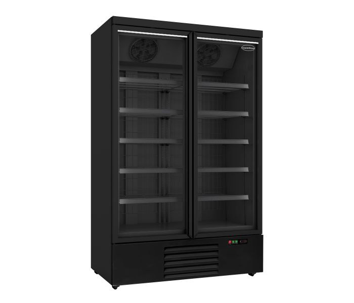 VRIESKAST 2 GLASDEUREN ZWART