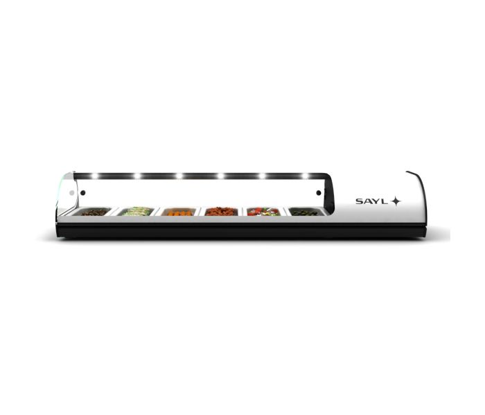 OPZETVITRINE 6 GN 1/3x40 WIT