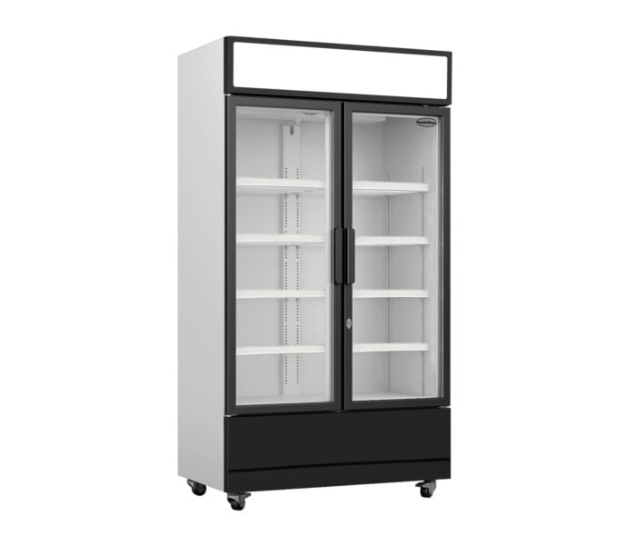 GLASDEURKOELKAST 2 DEURS