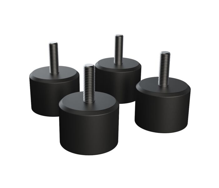 4 RUBBER POTEN 40 MM HOOG