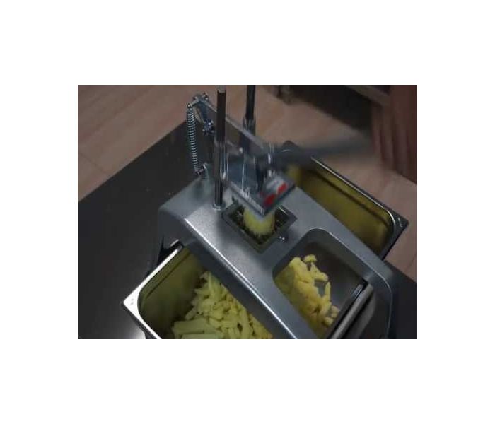 Youtube video TELLIER FRITESSNIJDER TAFELMODEL 8x 8 MM. MES