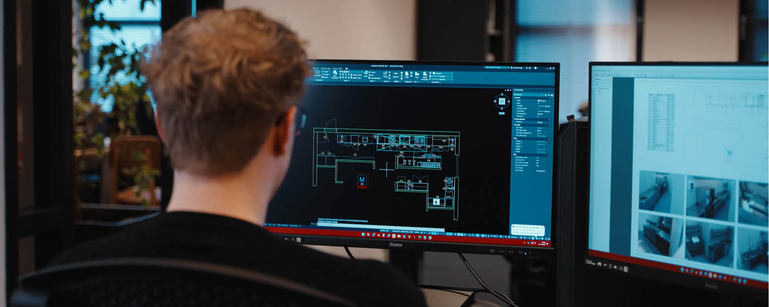 een grootkeuken ontwerp op een computerscherm