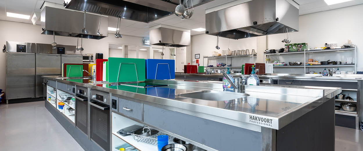 professionele keukenopstelling in het onderwijs